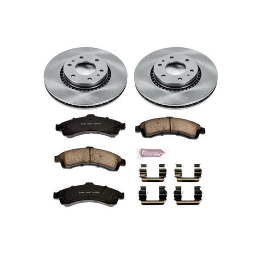 PowerStop OE brake kit for 2004-2005 Buick Rainier front autospecialty brake system with rotors and pads.