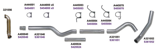 Diamond Eye Performance Catback exhaust kit for 2006-2007 Chevy/GMC 6.6L Duramax 2500/3500 trucks, featuring polished stainless steel finish.