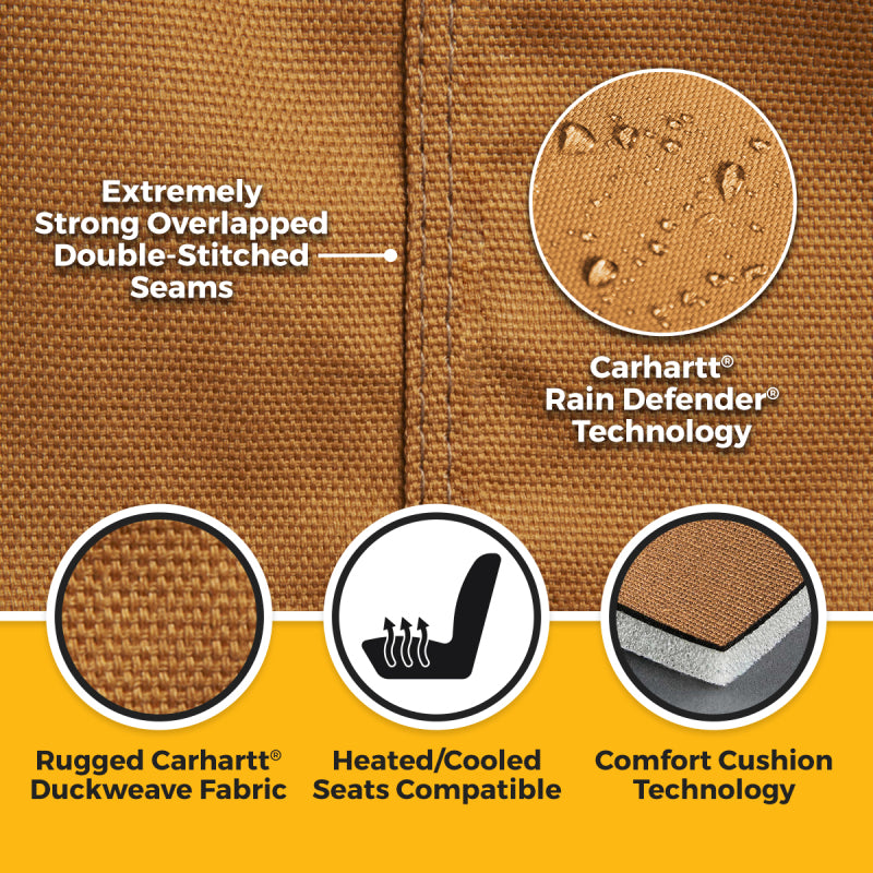 Covercraft Carhartt PrecisionFit second row seat covers for Toyota Corolla 2023-2026, custom-fit durable fabric seat protection