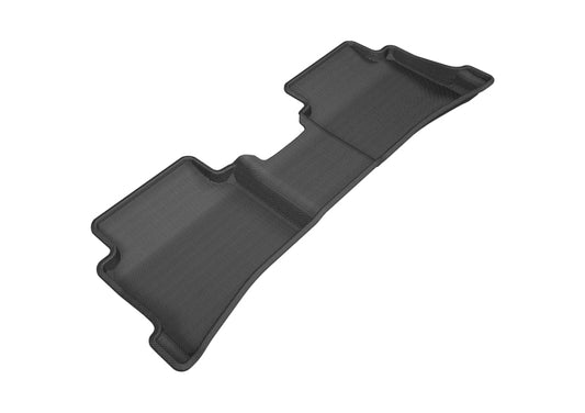 Black 3D MAXpider rubber floor mats for Hyundai Accent Sedan 2018-2020 second row, designed to protect car interior.
