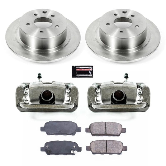 PowerStop OE rear brake kit with calipers for 2007-2010 Nissan Altima, including brake rotors and calipers for enhanced stopping power.