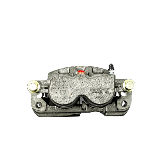 PowerStop OE brake caliper and bracket for Cadillac Escalade, front left or rear right, in black with mounting hardware visible.