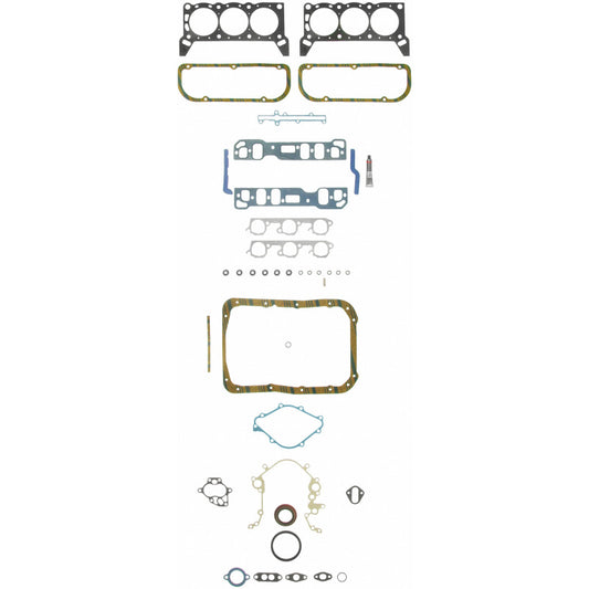 Fel-Pro Ford LTD engine gasket set FS 8857 PT-2 with multiple gaskets and seals for engine repair, showing detailed gasket components.