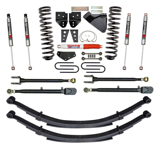 Skyjacker 8.5-inch lift kit installed on a Ford F250 4WD gas truck, showcasing the lifted suspension and off-road capabilities.