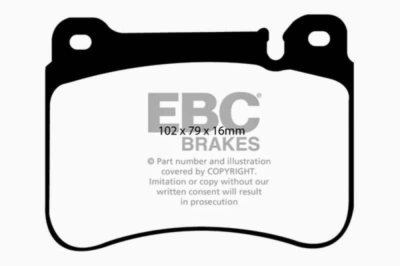 EBC Redstuff front brake pads for Mercedes-Benz C230 W203 2005-2007 sport sedan, high-performance brake components