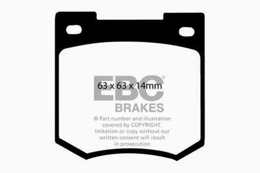 EBC Greenstuff front brake pads for Ford Cortina 1.6, performance brake pads with green friction material for improved stopping power.