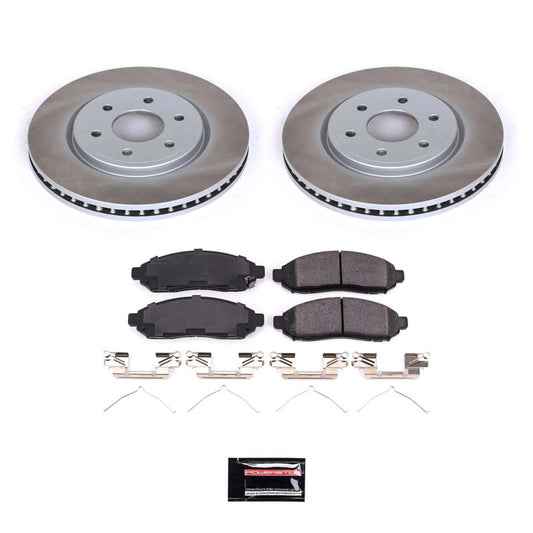 PowerStop front semi-coated brake rotor kit for Suzuki Equator, performance brake kit with durable design and high-quality materials.