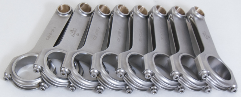 Eagle Big Block Chevy 4340 H-beam connecting rods with .990in pin diameter, 6.7in length, and ARP2000 bolts for 8-cylinder engines