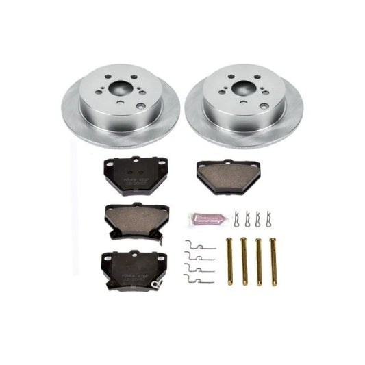 PowerStop OE rear brake kit for 2003-2006 Pontiac Vibe, includes brake pads and rotors, automotive repair parts