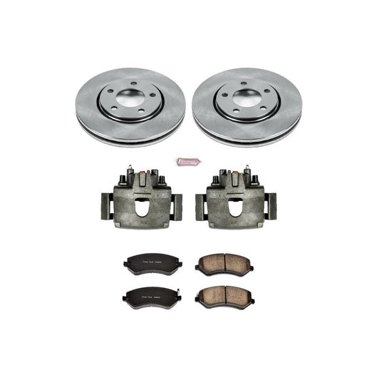 PowerStop front brake kit with calipers for 2003 Chrysler Voyager, OE-style brake components and hardware.