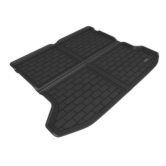 Black 3D MAXpider rubber cargo floor mats for Hyundai Ioniq 5 2022-2023, foldable design, durable and custom-fit for electric vehicle.