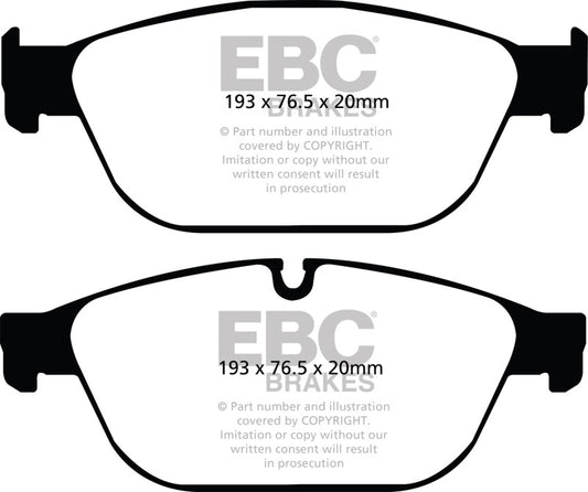EBC Redstuff front brake pads for Audi A8 Quattro 3.0 Supercharged, high-performance brake pads with red friction material