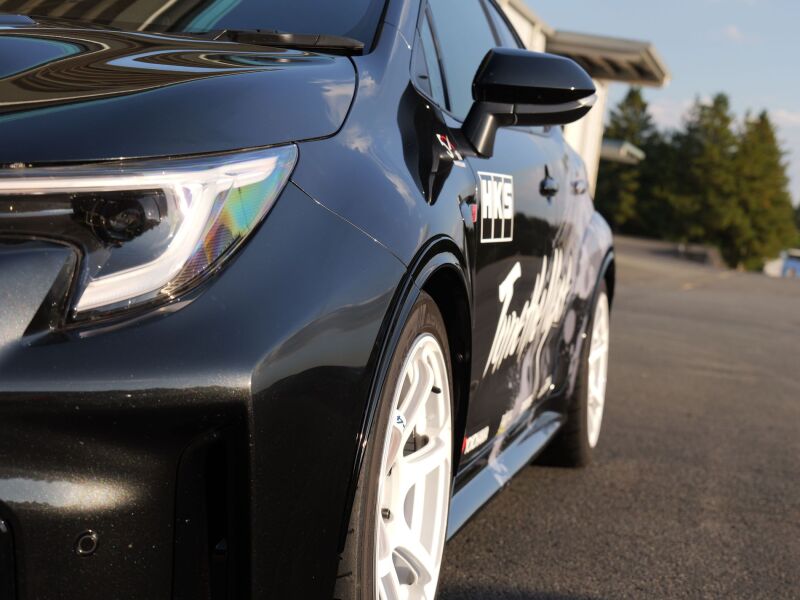 HKS GR Corolla GZEA14H fender molding from the body kit, featuring sleek design and precise fitment on a sporty car.