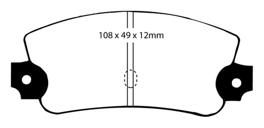 EBC Greenstuff rear brake pads for Lancia Beta 1.8L, performance brake pads shown in the image.