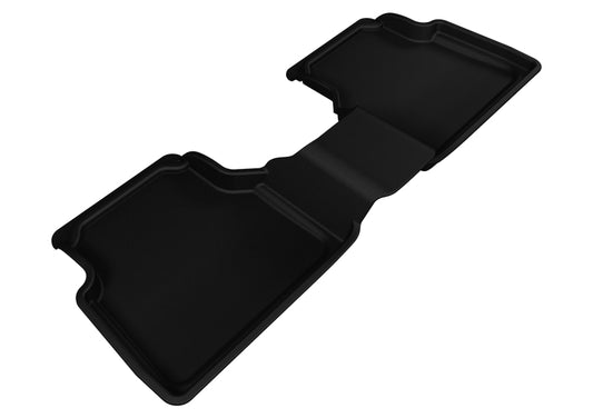 Black 3D MAXpider rubber floor mats for second row of 2009-2019 Volkswagen Tiguan, durable and custom-fit interior protection.