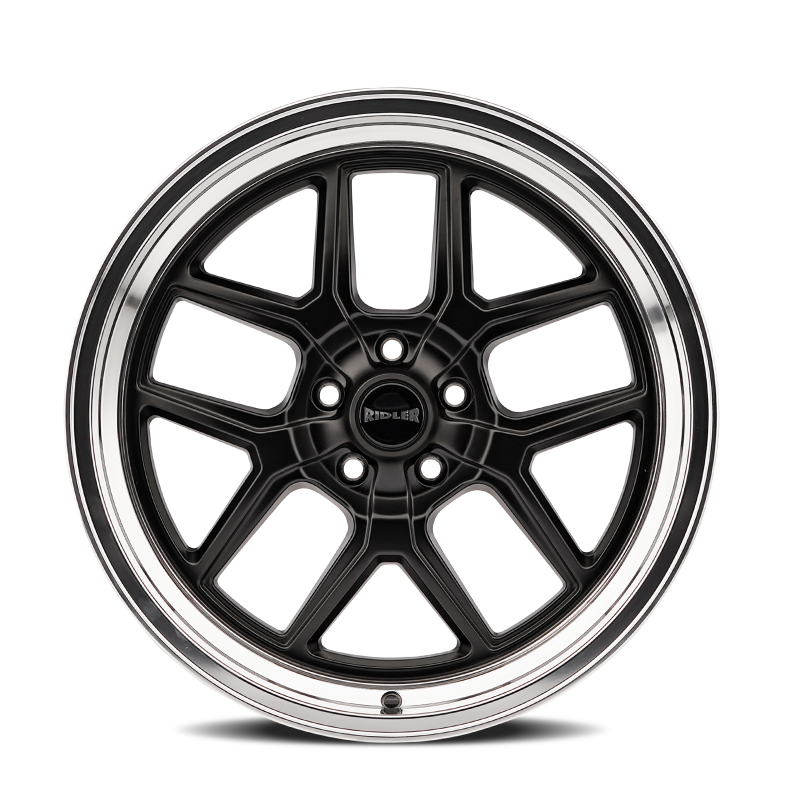 Ridler 610 matte black polished cast wheel, 17x7 inches, 5x127 bolt pattern, 0mm offset, 83.82mm hub for vehicles.
