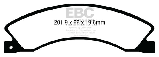 EBC 12+ Nissan NV 1500 Ultimax2 rear brake pads showing OE-style brake pad design for Nissan NV 1500 vehicle