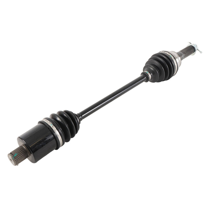 All Balls Racing Polaris axle control arm, black metal with mounting points, designed for Polaris off-road vehicles.