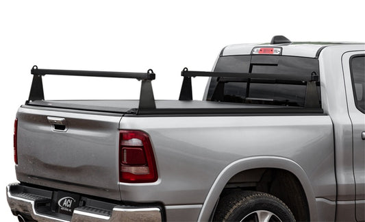 Black Access ADARAC 09-26 Ram 1500/2500/3500 ladder truck rack with 8ft bed, designed for Ram trucks without RamBox.