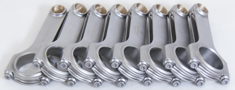 Eagle Toyota/Lexus UZFE V8 H-beam connecting rods with ARP 2000 bolts, set of 8, showing detailed metal construction.