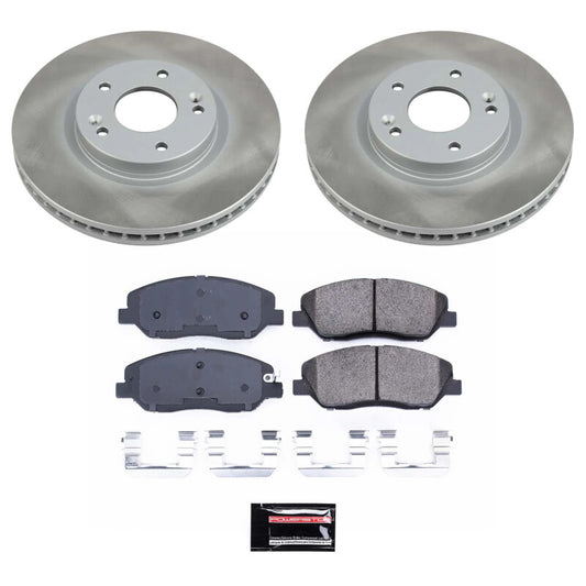 PowerStop front semi-coated brake rotor kit for 2007-2009 Hyundai Santa Fe, performance brake components with clean, durable finish.