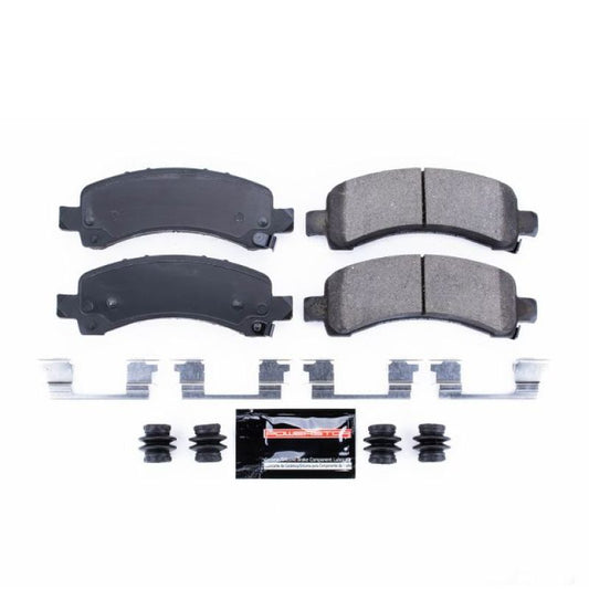 PowerStop Z23 Evolution Sport rear brake pads for Chevrolet Express 2500 with hardware, high-performance brake components.