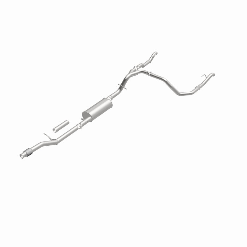 Magnaflow catback exhaust kit for Chevrolet Silverado 1500 5.3L, direct-fit replacement, installed on a Silverado truck.