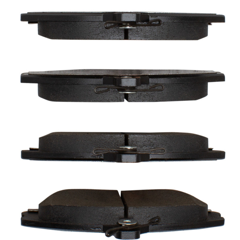 R1 Concepts Volvo V40 front OE brake pads, high-performance brake pads with a clean metal surface and mounting hardware.