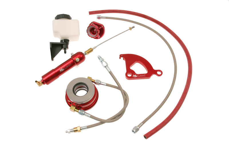 McLeod Racing Mustang slave cylinder hydraulic kit with 24-inch line and quick disconnects, excluding throwout bearing.
