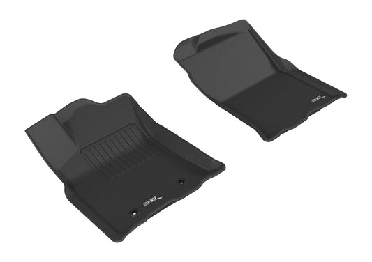 Black rubber 3D MAXpider 2016-2017 Toyota Tacoma access and double cab first row floor mats, durable and custom fit.