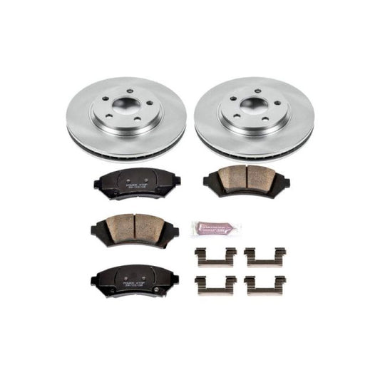 PowerStop OE front brake kit for 2005 Buick LeSabre, includes brake rotors and pads, designed for optimal stopping power.
