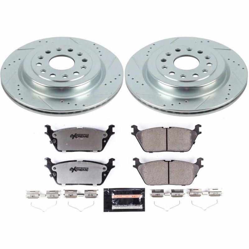 PowerStop Z36 brake kit for 2019 Ram 1500 rear truck and tow performance brake replacement with rotors and pads.