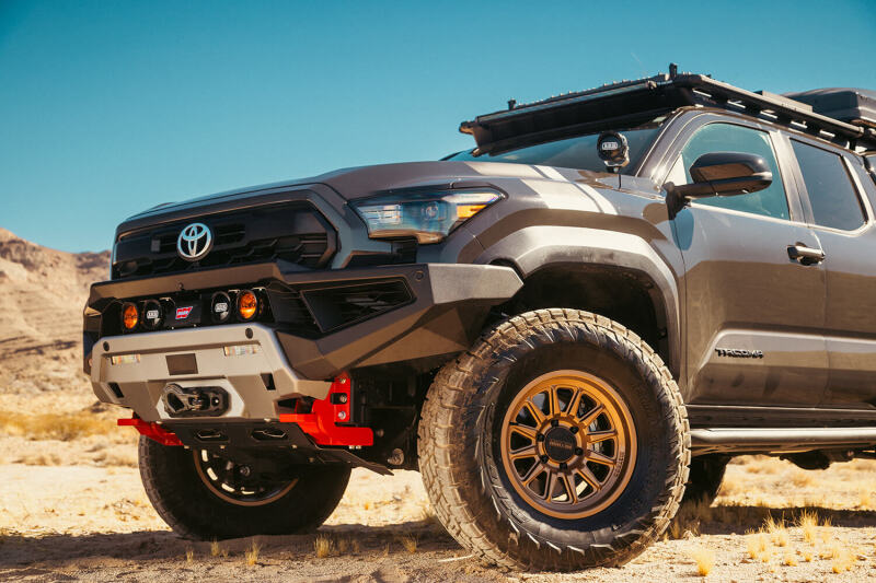ARB 2024+ Toyota Tacoma Zenith Bull Bar in TXT Black, rugged front bumper guard with winch mounting capability.
