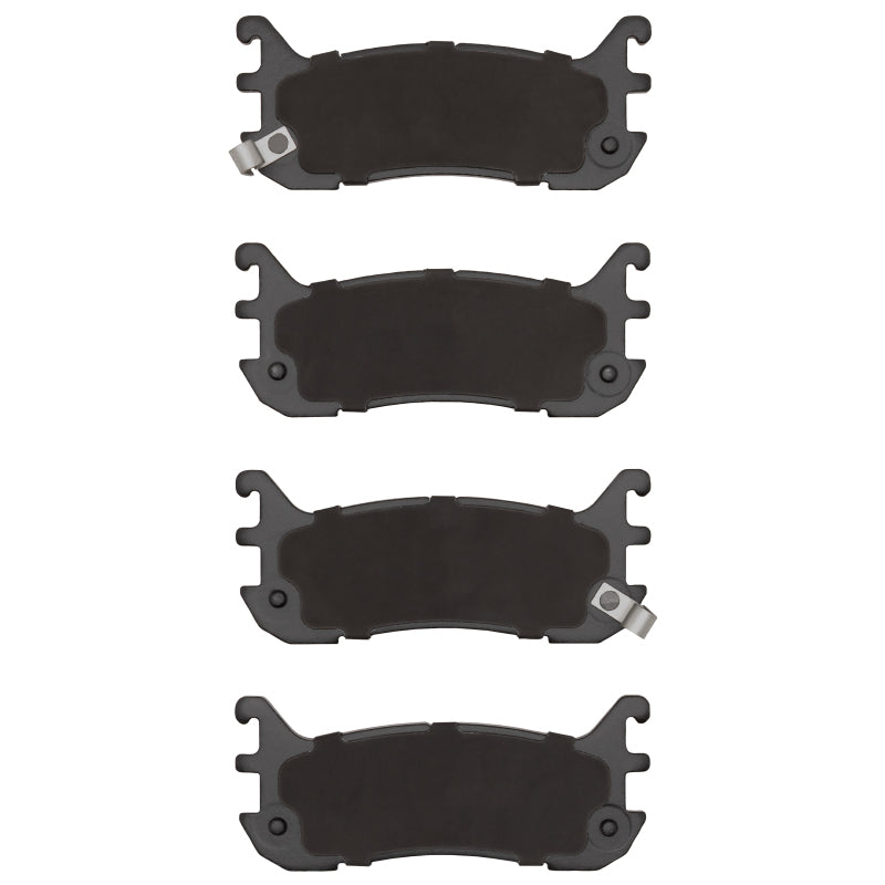 Rear R1 Concepts ceramic brake pads for 1994-2003 Ford Escort, OE quality brake pads shown in the image.