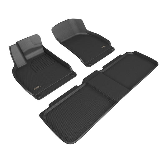 Black 3D MAXpider rubber floor mat for 2022-2023 Lucid Air Kagu model, featuring custom fit and textured surface.
