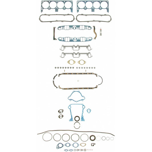 Fel-Pro Plymouth Gran Fury FS 8553 PT-14 engine gasket set with multiple gaskets and seals for engine repair.