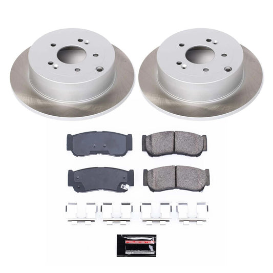 PowerStop front semi-coated brake rotor kit for 2008-2016 Volvo XC70, performance brake components with a clean, semi-coated finish.