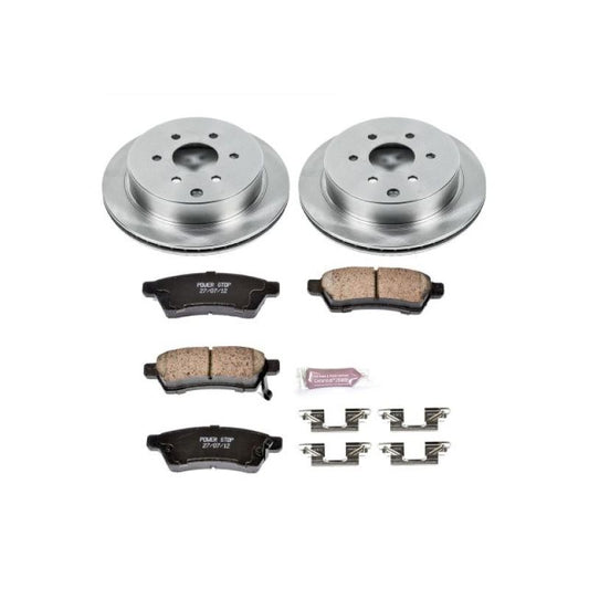PowerStop OE rear brake kit for Nissan Frontier 2005-2018, includes brake rotors and pads for reliable stopping power