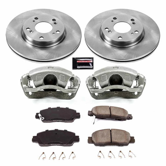PowerStop OE brake kit with front calipers for 2016-2017 Honda Accord, featuring high-quality brake components and calipers.