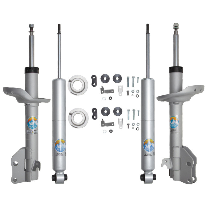 Bilstein B8 TerraSport lift kit shocks and struts for 2014-2017 Subaru Forester, showing front and rear suspension components.