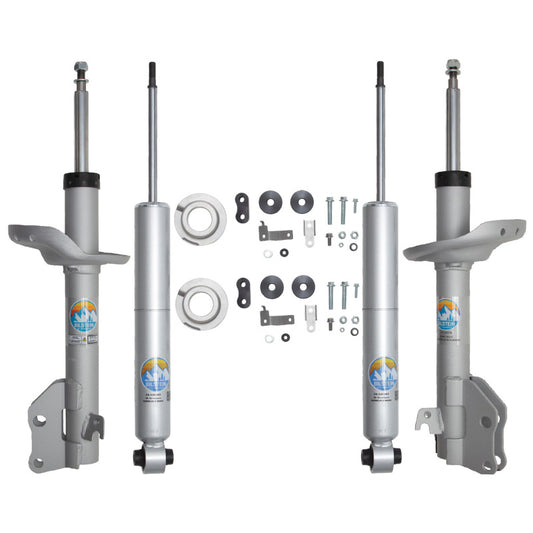 Bilstein B8 TerraSport lift kit shocks and struts for 2014-2017 Subaru Forester, showing front and rear suspension components.