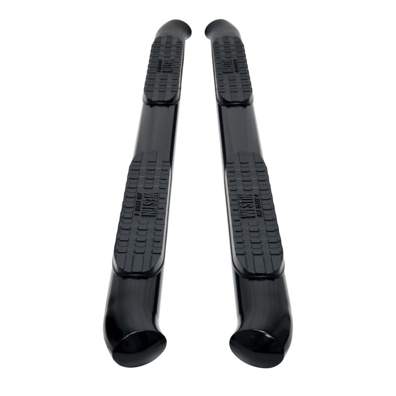 Westin PRO TRAXX 4 Oval Nerf Step Bars in black on a Toyota Tacoma Double Cab, providing side step protection and style