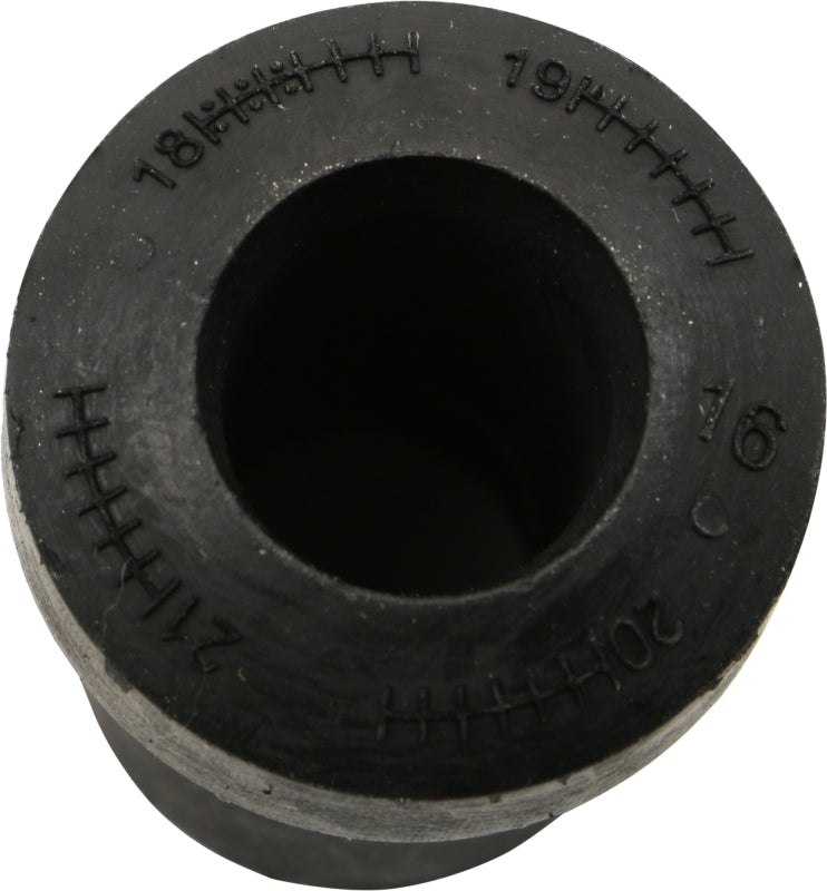 Moog rear lower leaf spring bushing for Chrysler Town & Country 2001-2007, showing the rubber bushing attached to a metal leaf spring.