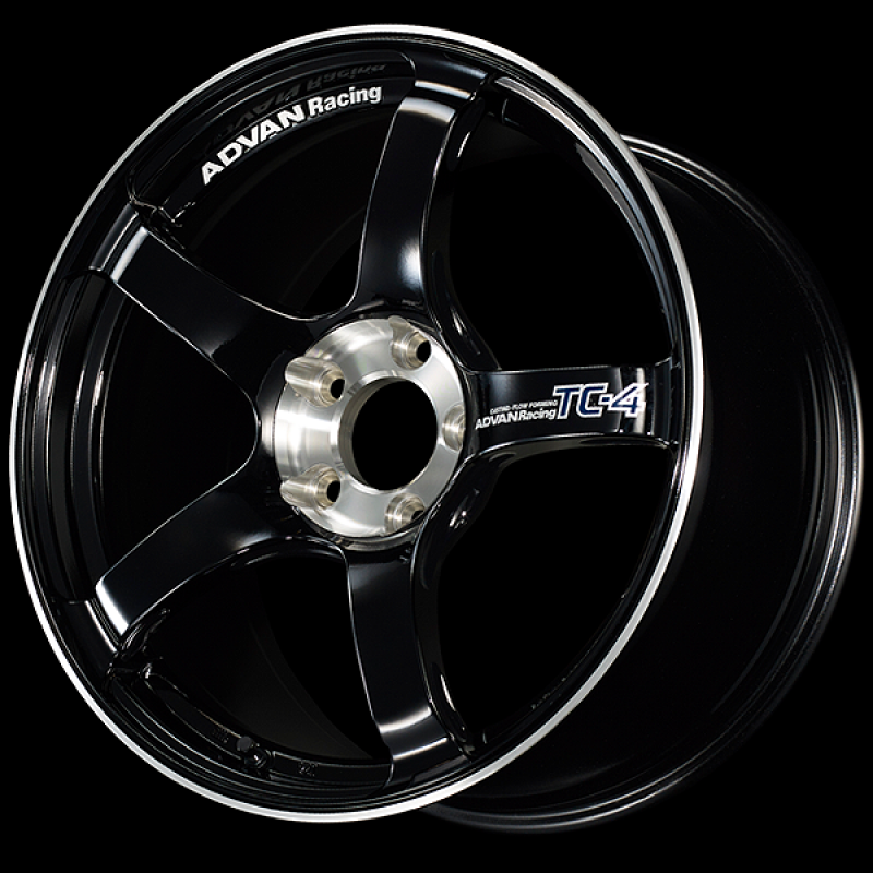 Advan TC-4 SE 15x7 racing gloss black and diamond cut cast wheels with +42 offset, 4x100 bolt pattern, and 63mm bore.