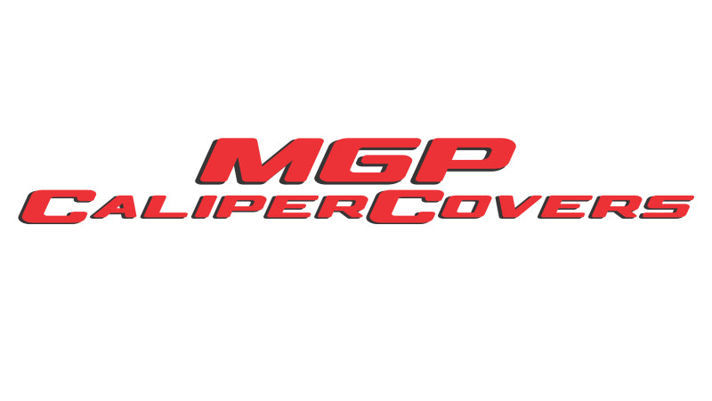 MGP yellow finish black engraved caliper covers for 2017 Honda CR-V front and rear brake calipers, showcasing bold MGP branding.