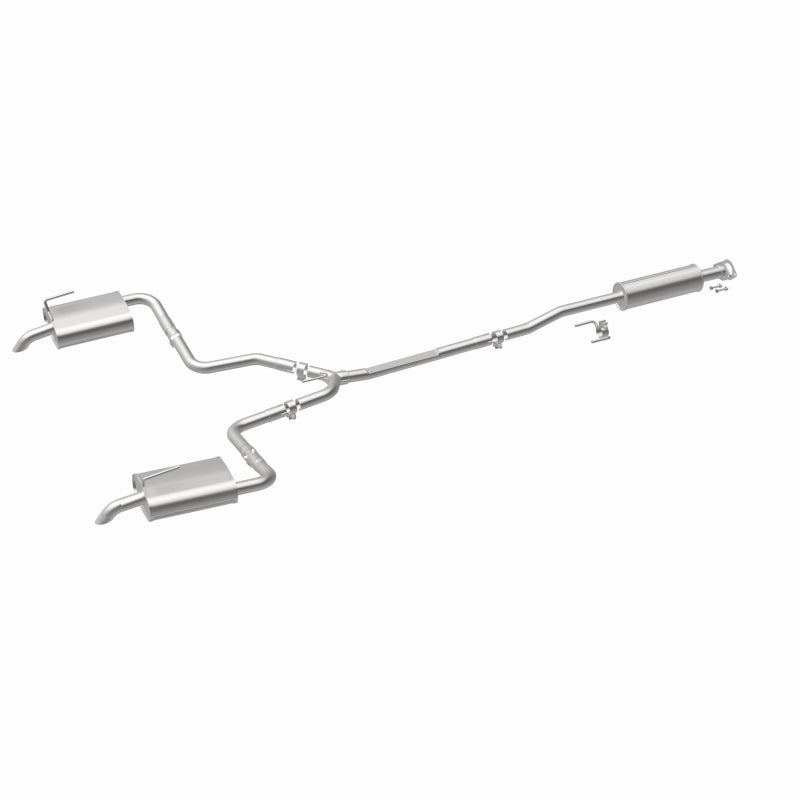 Magnaflow catback exhaust kit for Nissan Altima 2.5L, direct-fit replacement with polished stainless steel pipes and muffler.