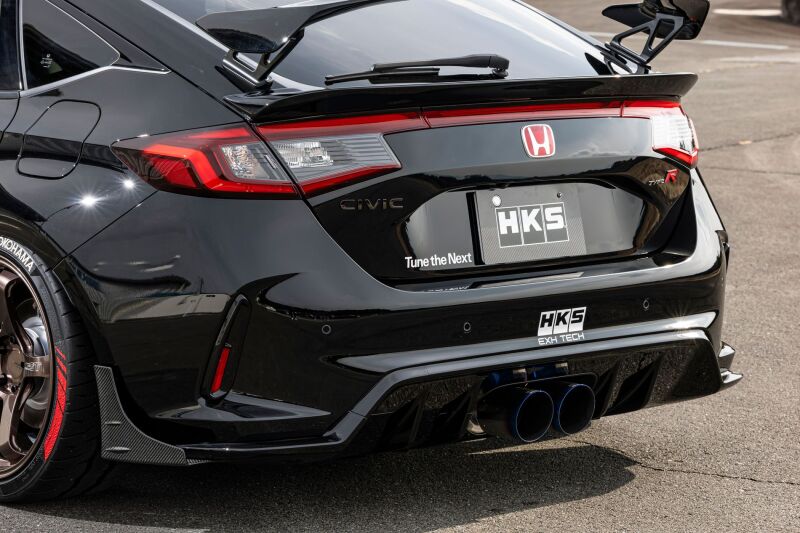 HKS Type-S FL5 R-Spoiler installed on car body kit, showcasing sleek aerodynamic design and finish.