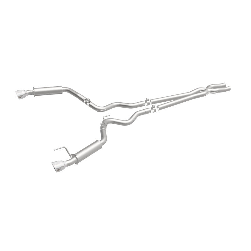 MagnaFlow 2.5-inch SS cat back exhaust system with dual split polished 4.5-inch tips for 2015 Ford Mustang V6 3.7L.