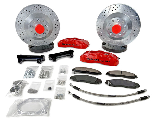 Baer Brakes 64-72 Buick Skylark 13-inch Pro Front SDZ Brake Kit in Grabber Blue, performance brake components for classic muscle cars.