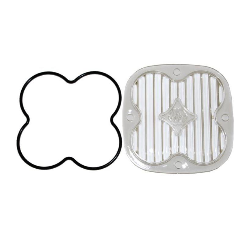 Baja Designs Squadron Pro/Sport wide cornering lens kit for light bars and cubes, with clear protective lenses and mounting hardware.